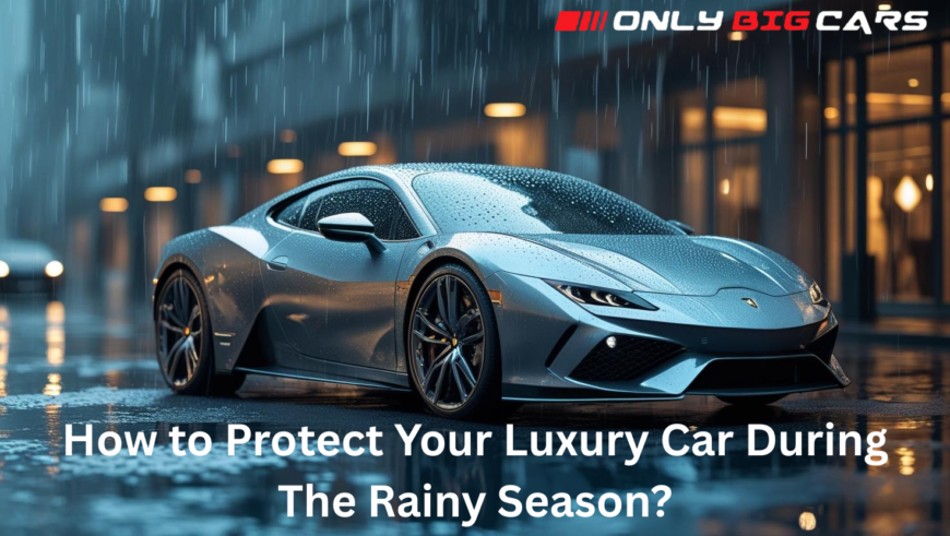 luxury car in rain